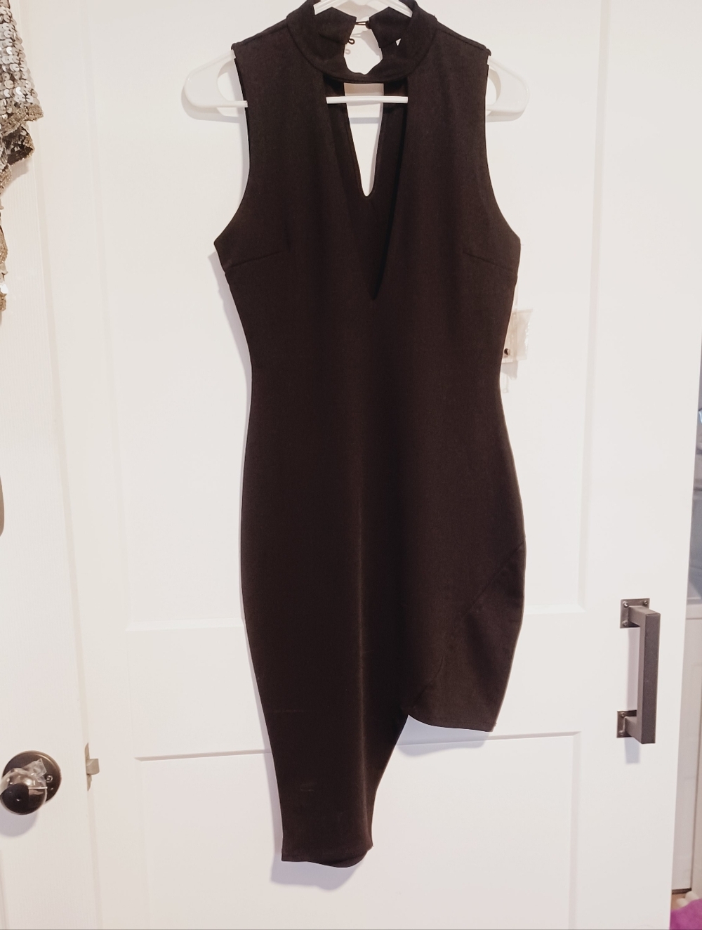 Charlotte Russe Black Backless Dress with Front Keyhole